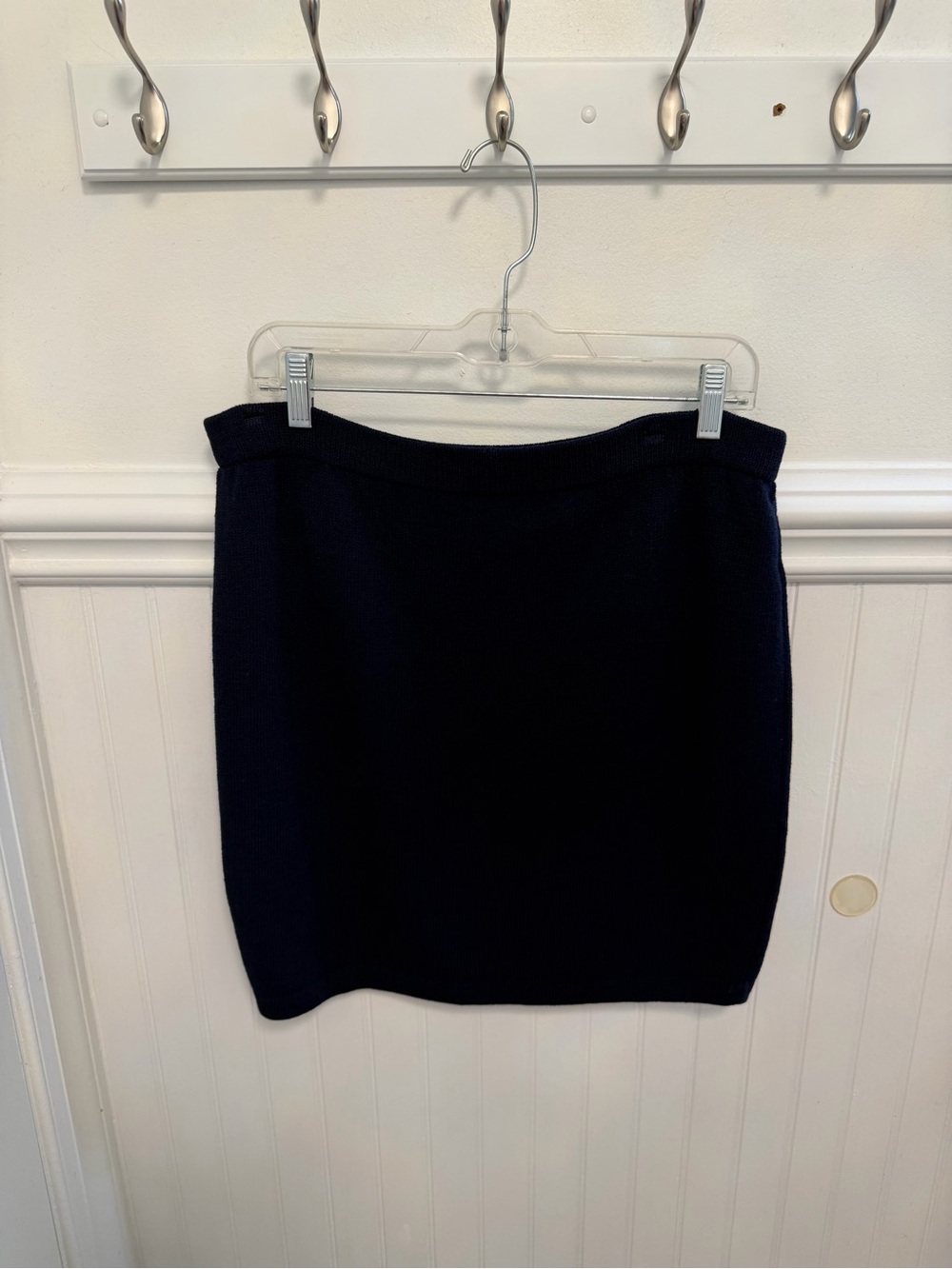 St. John Navy Knit Mini Skirt